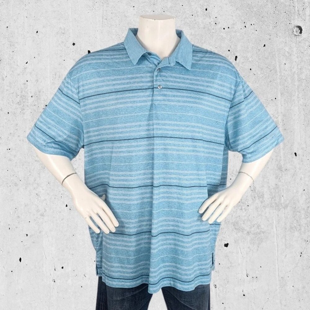 Ben Hogan Performance Golf Polo Shirt Size 3XL XXXL Blue Stripe